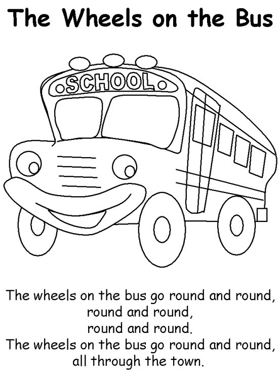 wheels on the bus coloring pages