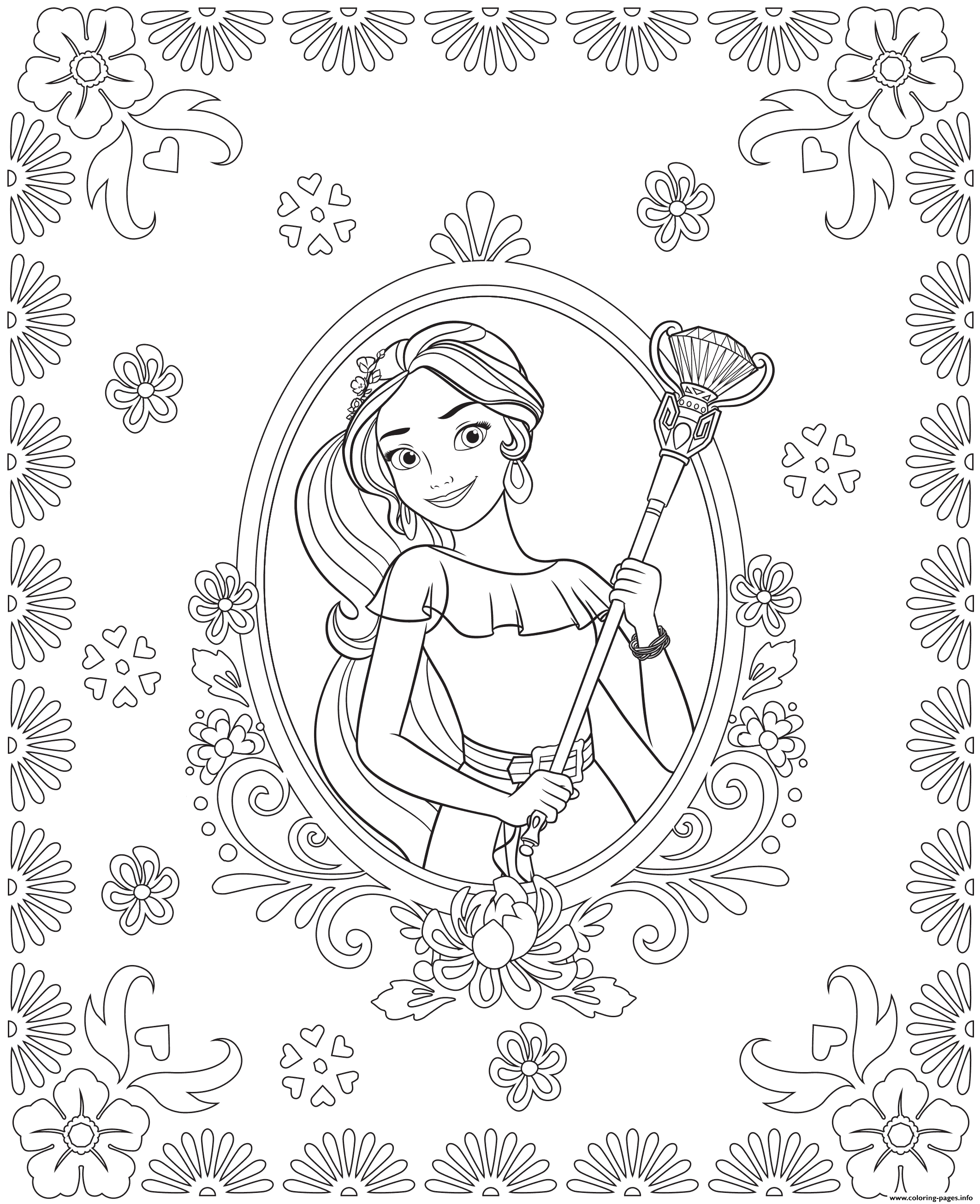 elena of avalor coloring pages