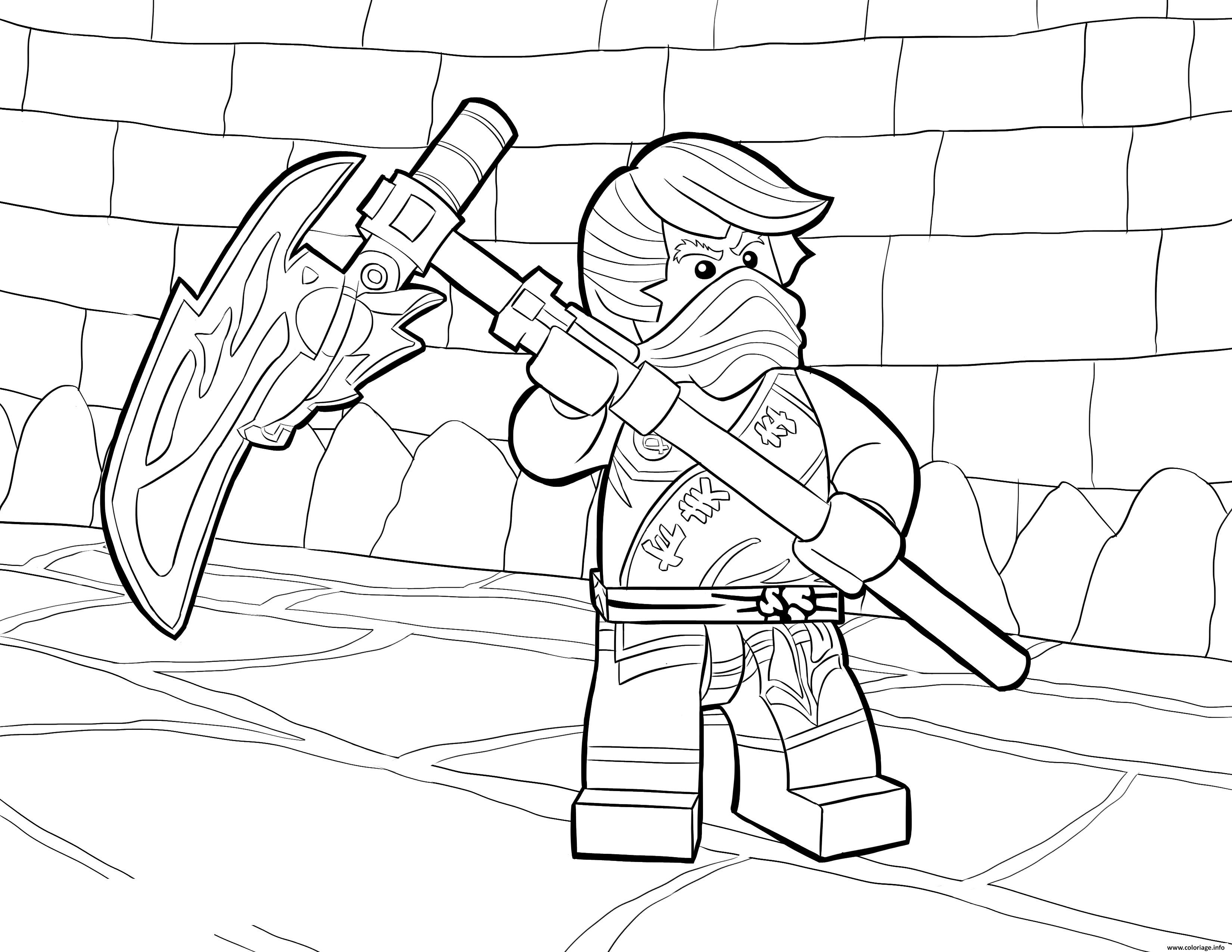 Coloriage LEGO Ninjago Cole Tournament of Elements - JeColorie.com