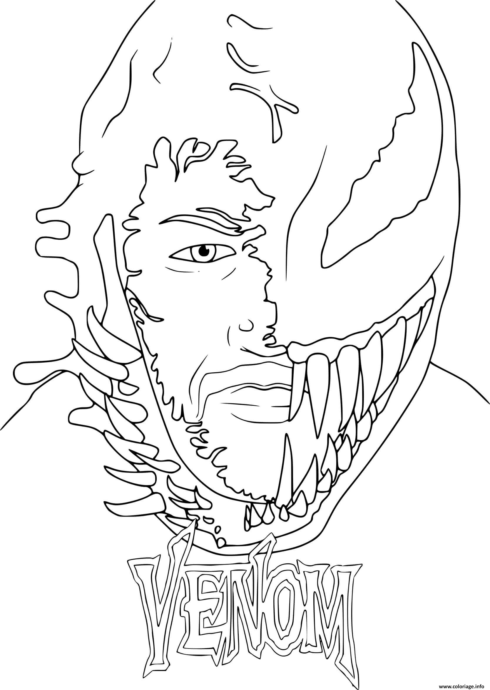 Coloriage Venom Marvel - JeColorie.com