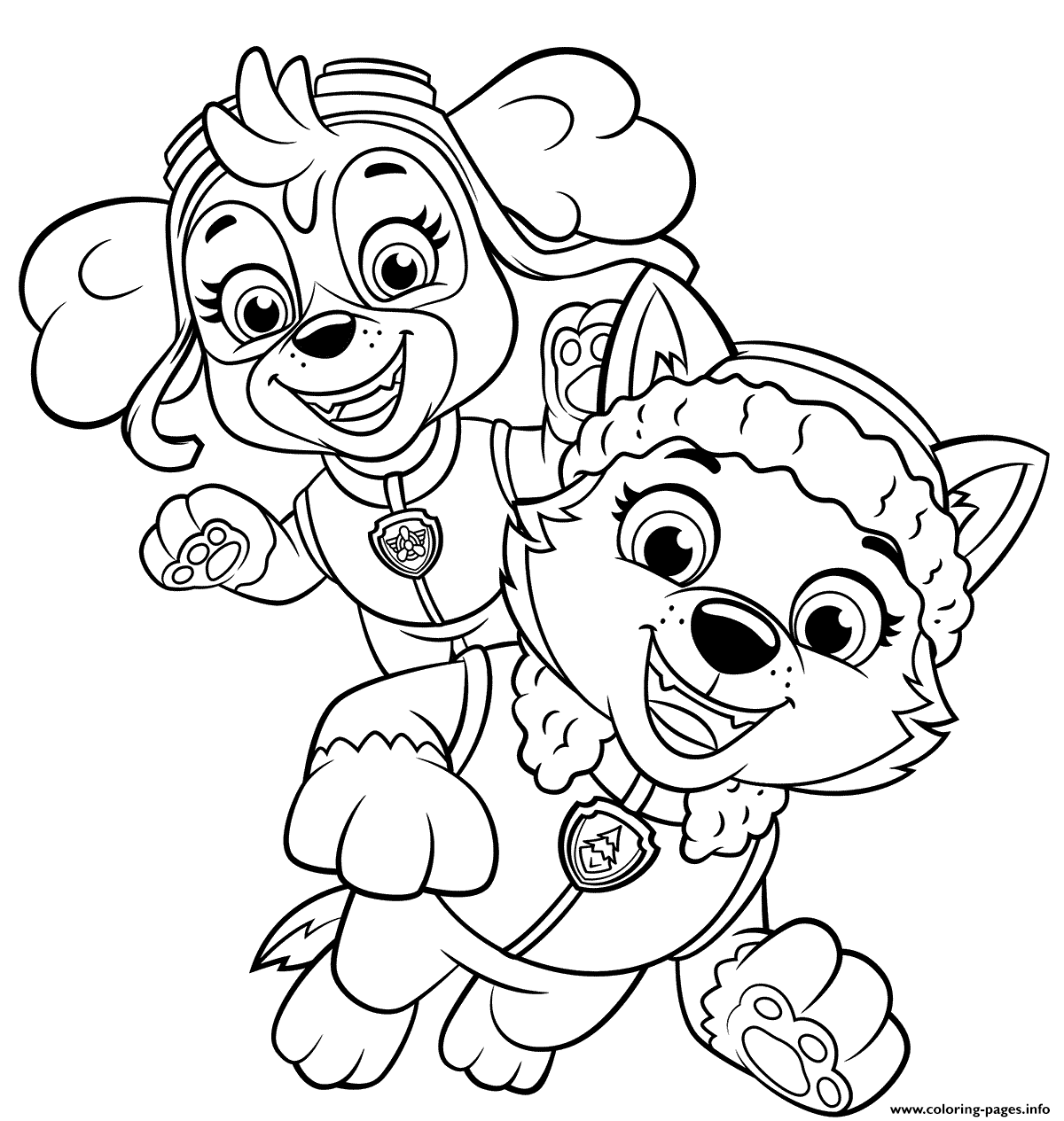 Skye Everest Happy Pups Coloring page Printable