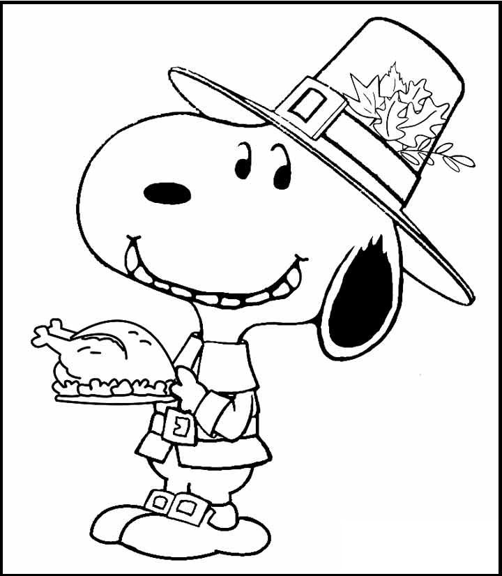 snoopy thanksgiving coloring pages