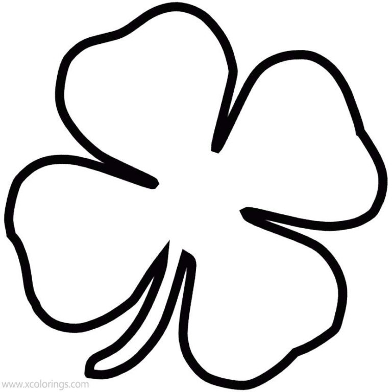 4 leaf clover coloring page free