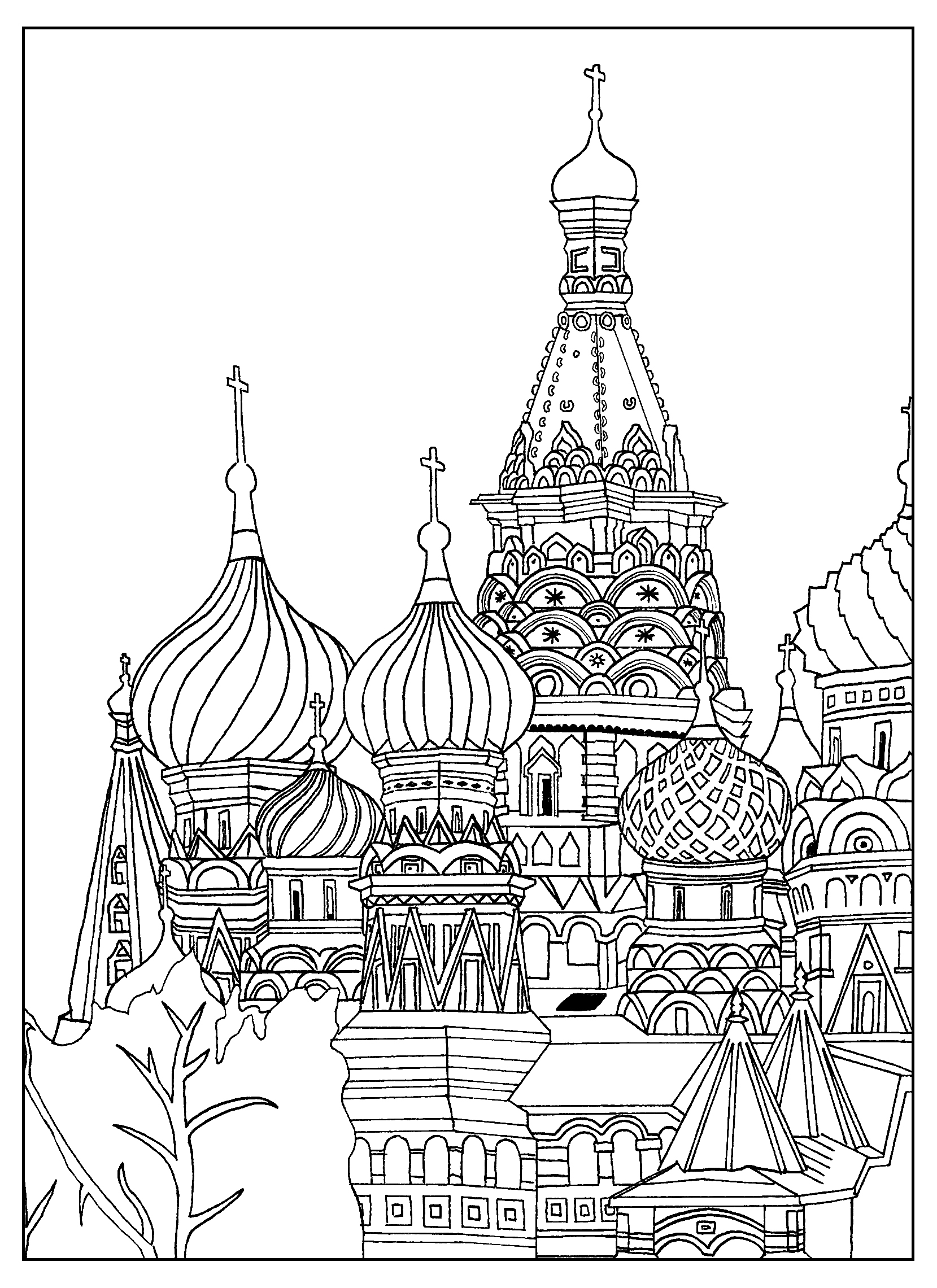 architecture coloring page