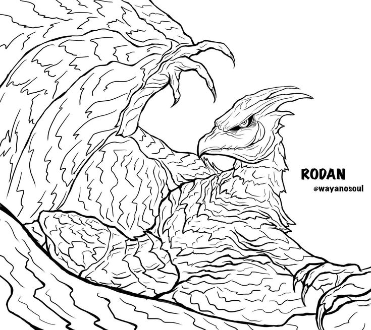 rodan coloring page