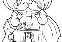 kissing coloring pages