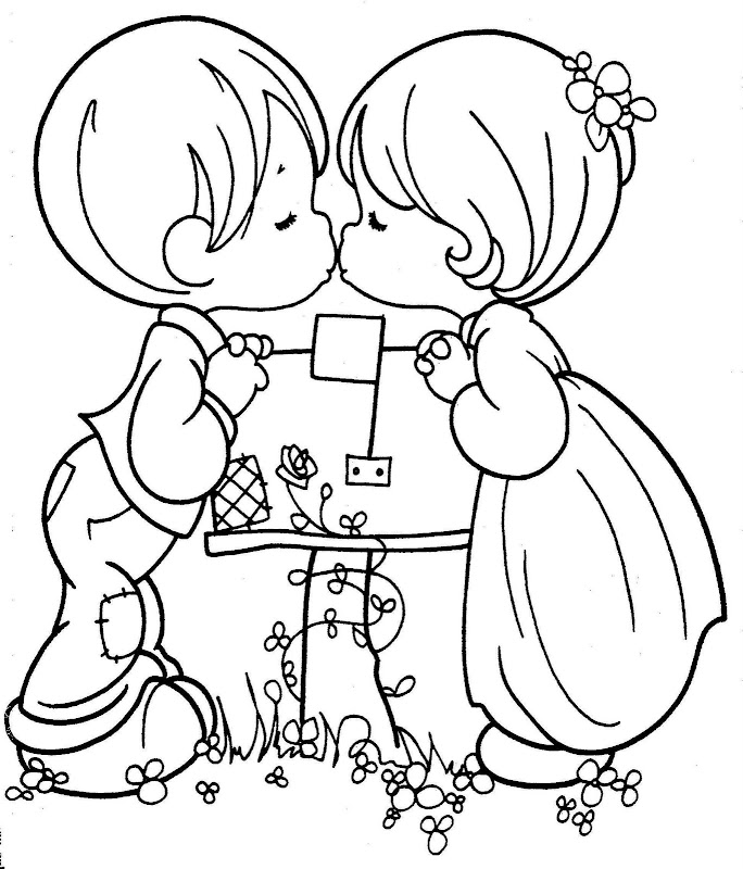 kissing coloring pages