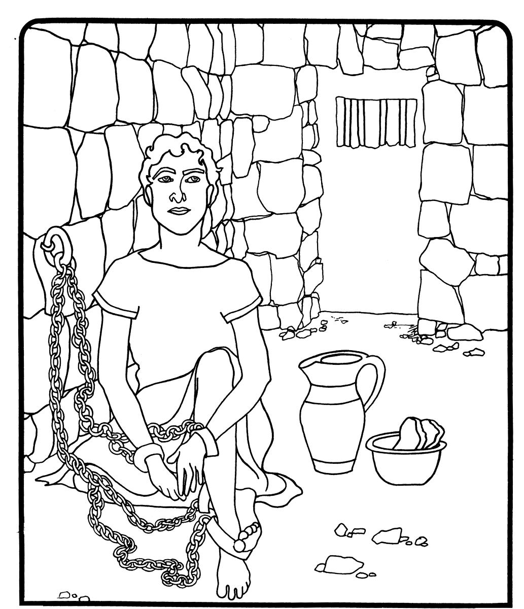 joseph in prison coloring page