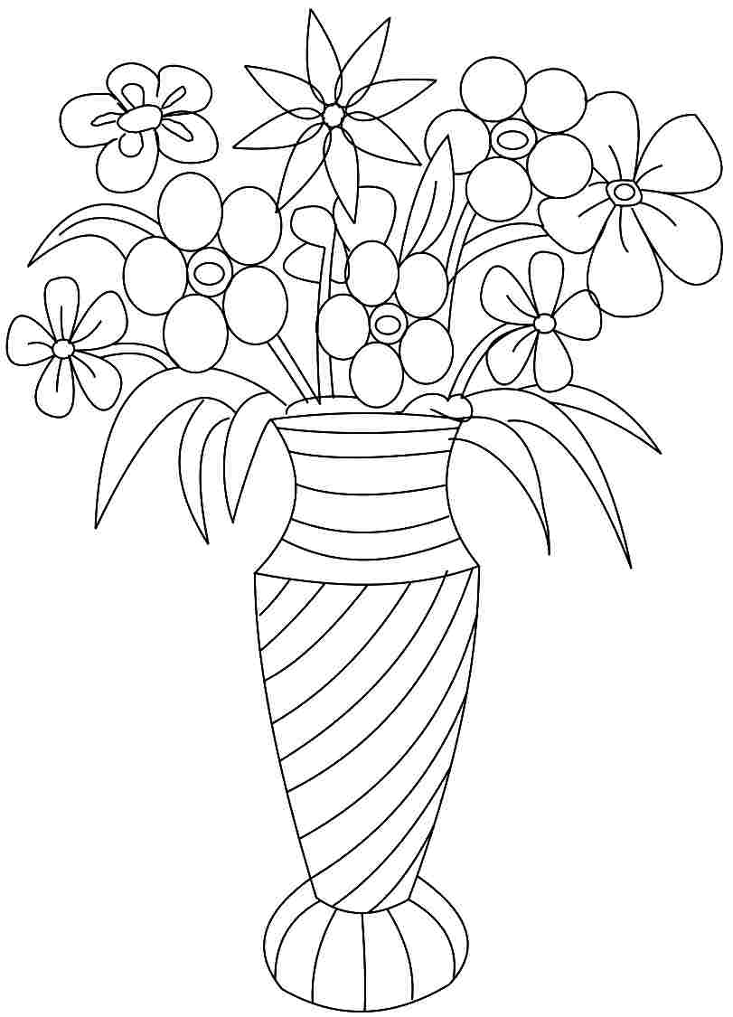 flowers in a vase coloring pages