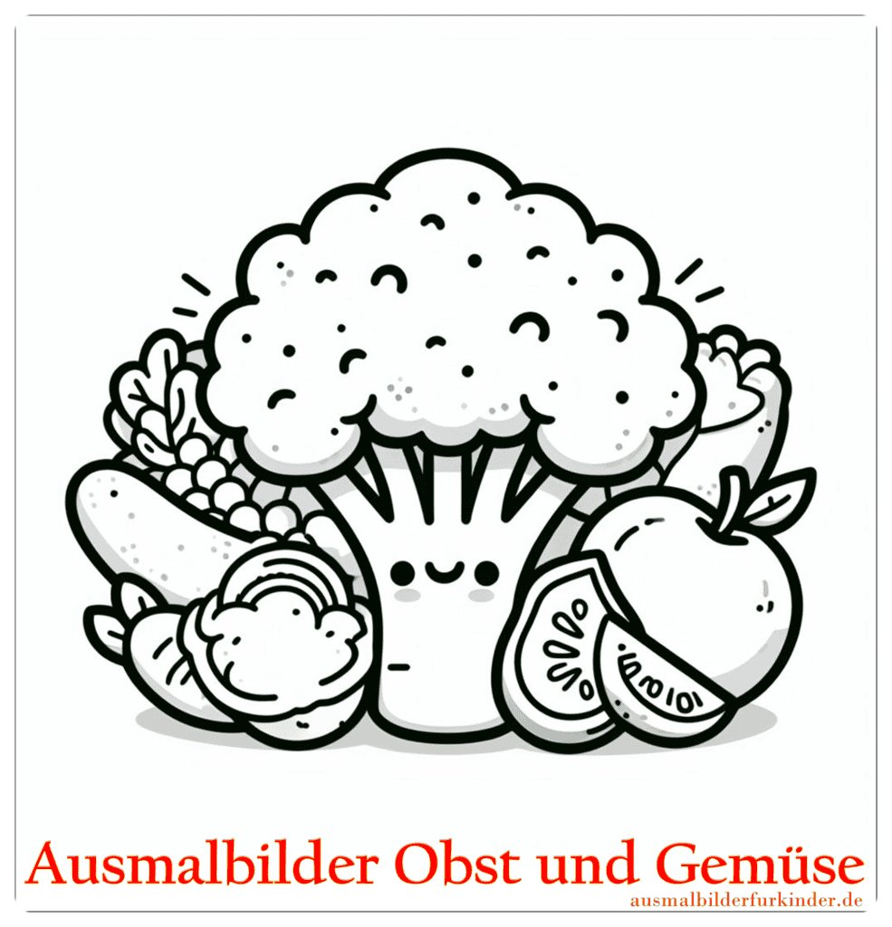 Brokkoli Ausmalbilder Obst und Gemüse 26 by ausmalbilderfurkinder.de