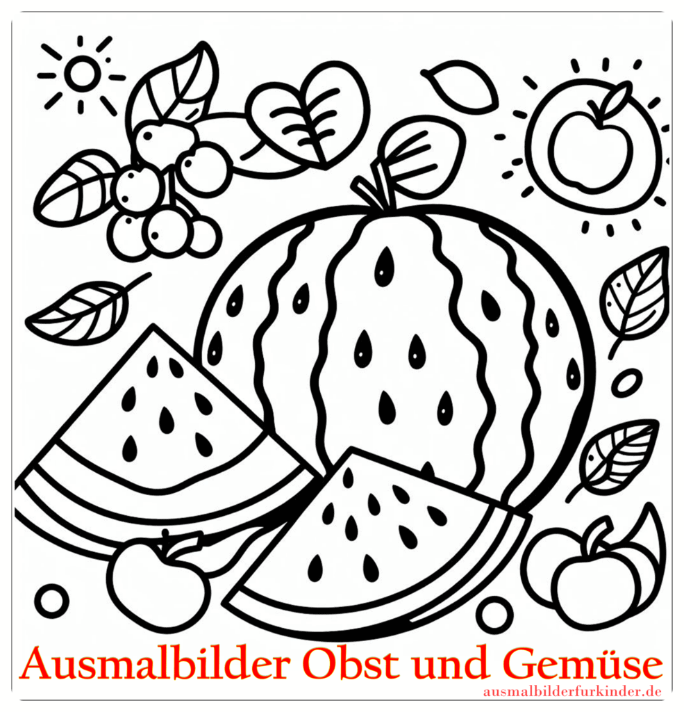 Wassermelone Ausmalbilder Obst und Gemüse 31 by ausmalbilderfurkinder.de