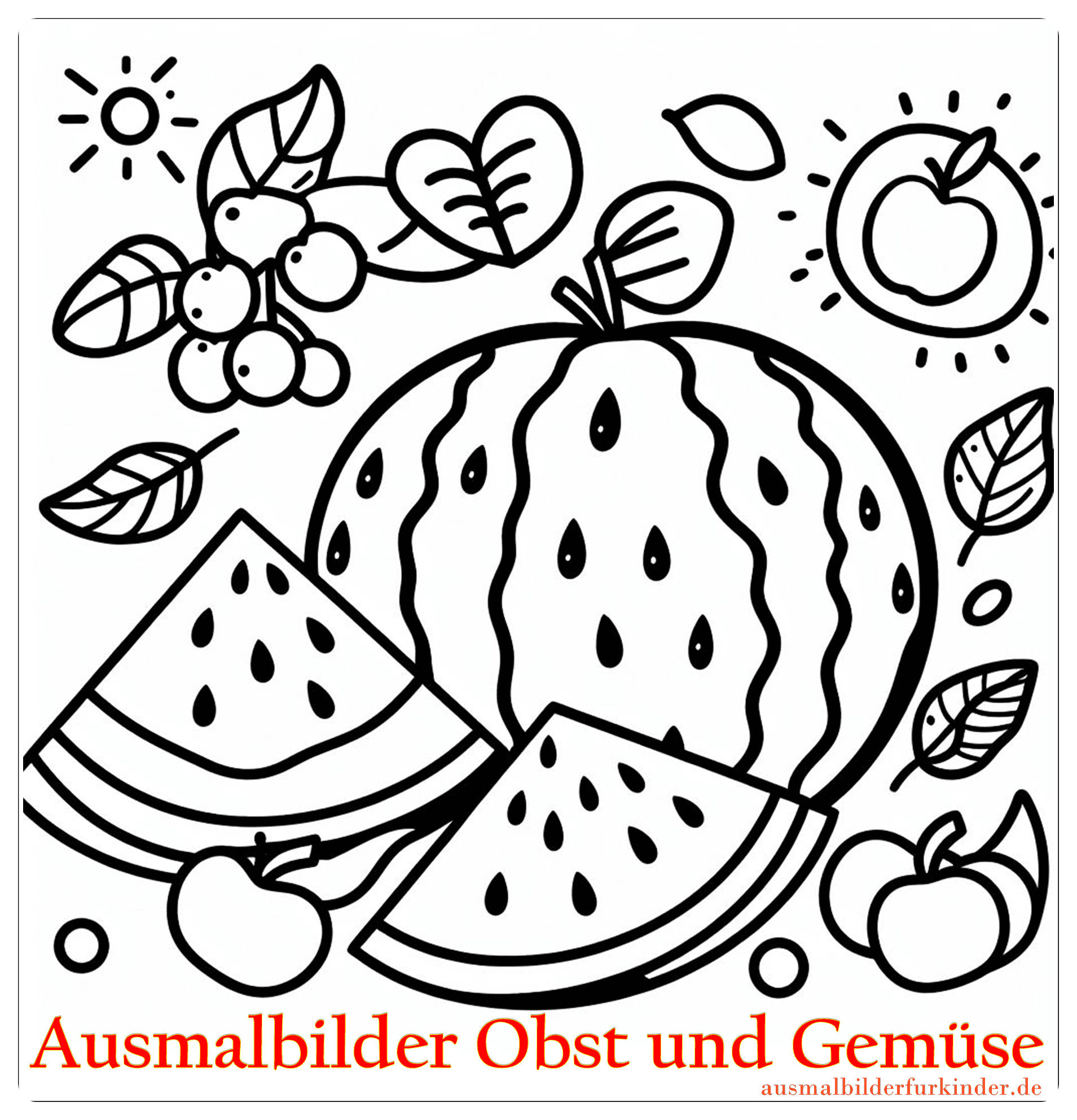 Ausmalbilder Obst und Gemüse - Spaßiges Lernen für Kinder 