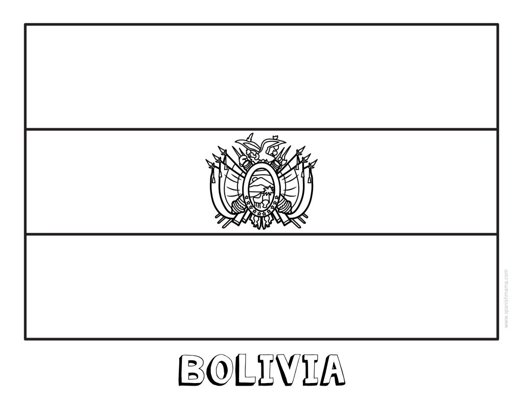 flag of bolivia coloring page