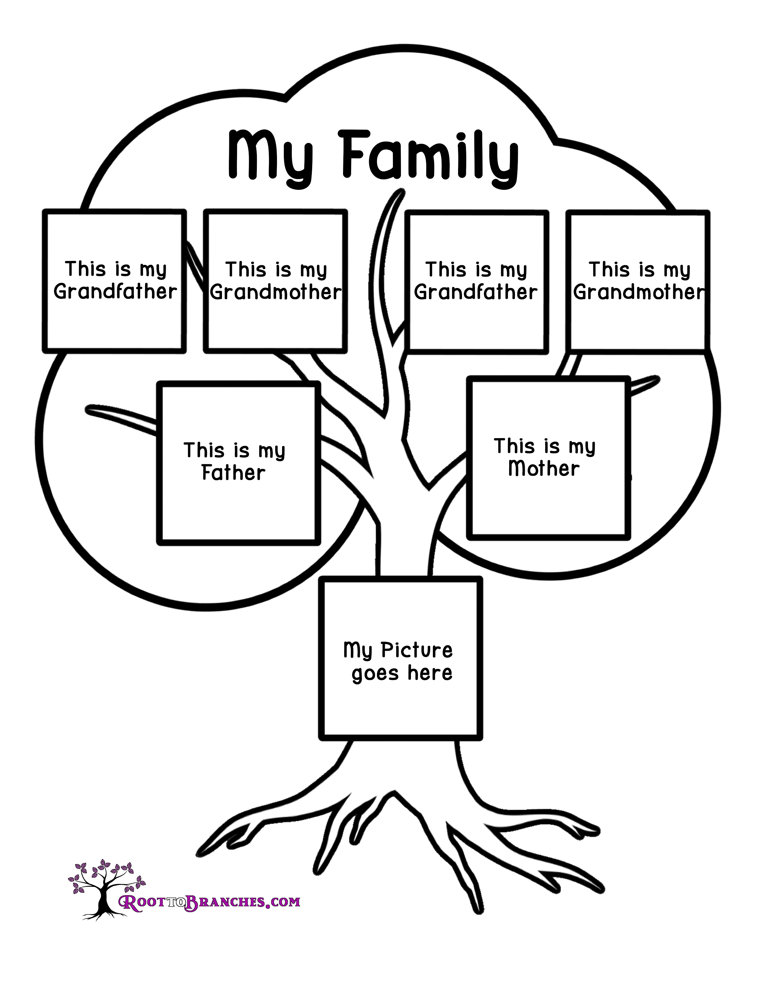 family tree coloring pages