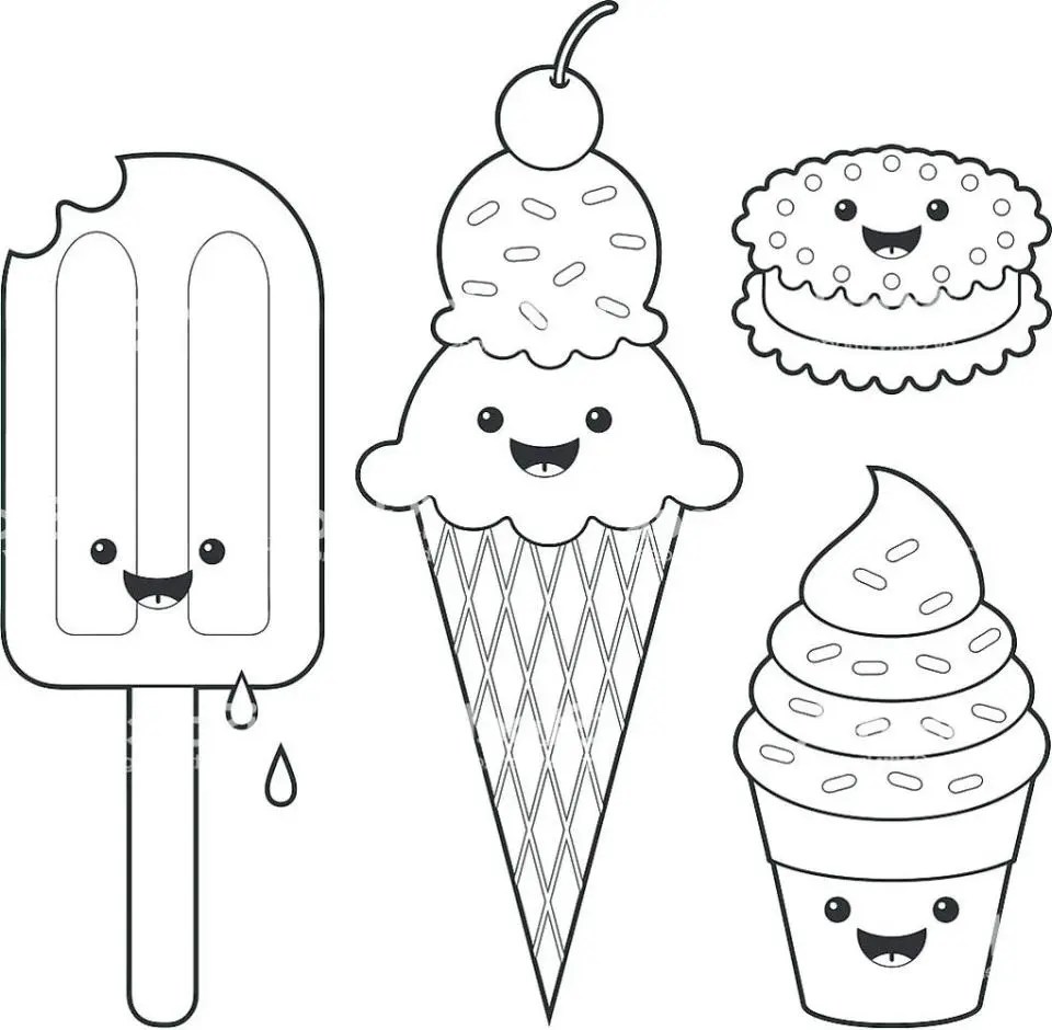 ice cream coloring pages pdf