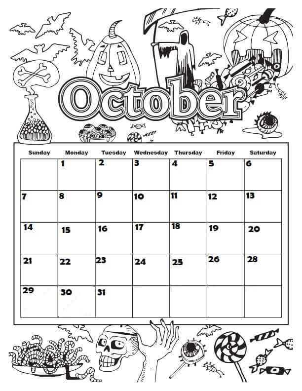 printable october coloring pages