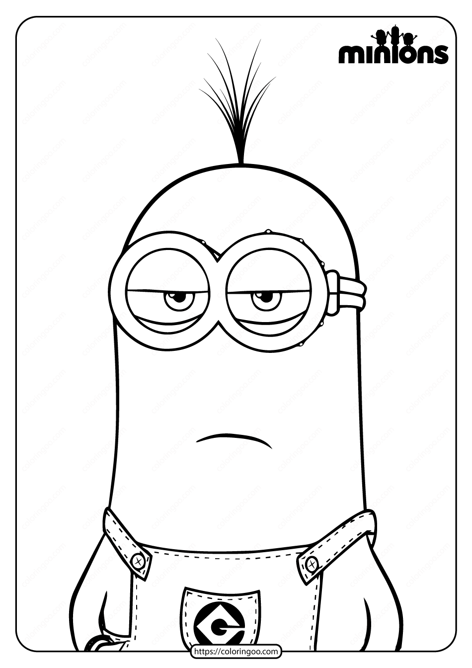 kevin minion coloring pages