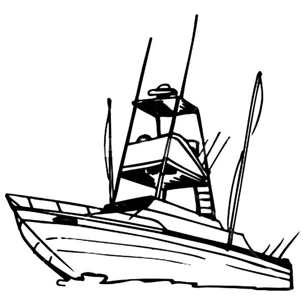 printable fishing boat coloring pages