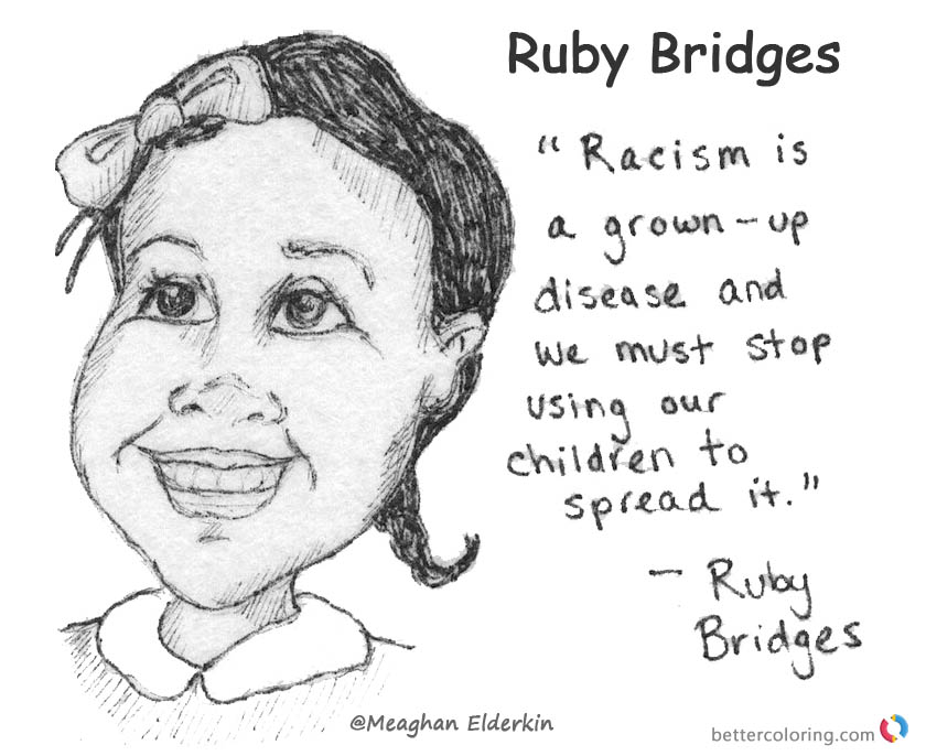 Ruby Bridges Coloring page by Meaghan Elderkin - Free Printable