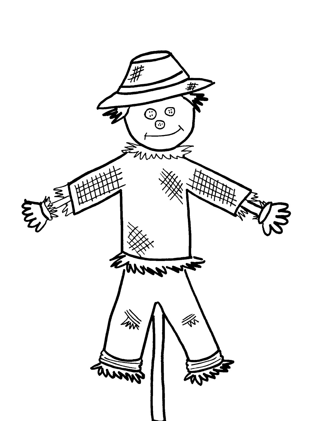 scarecrow face coloring page