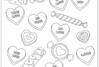 candy hearts coloring pages