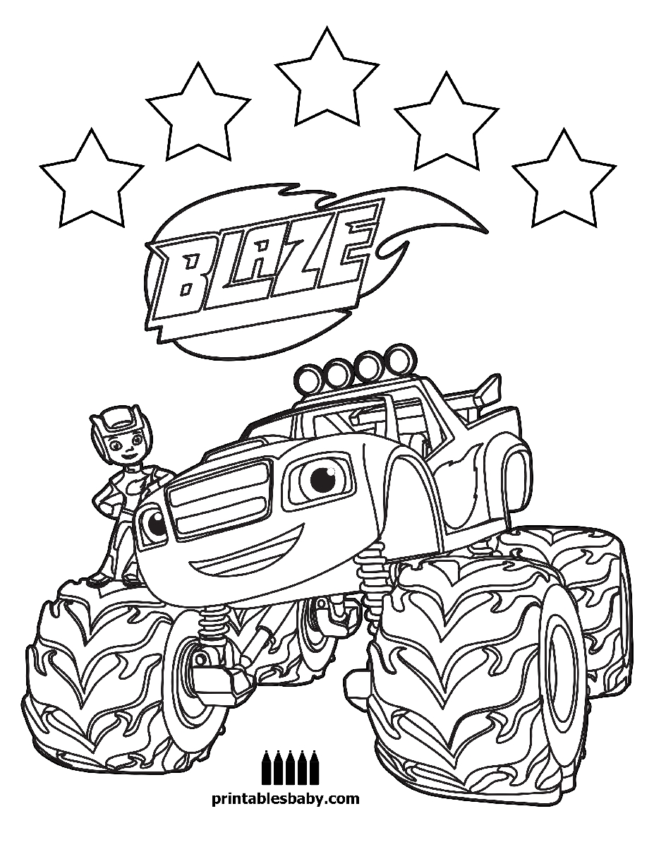 blaze monster machine coloring pages