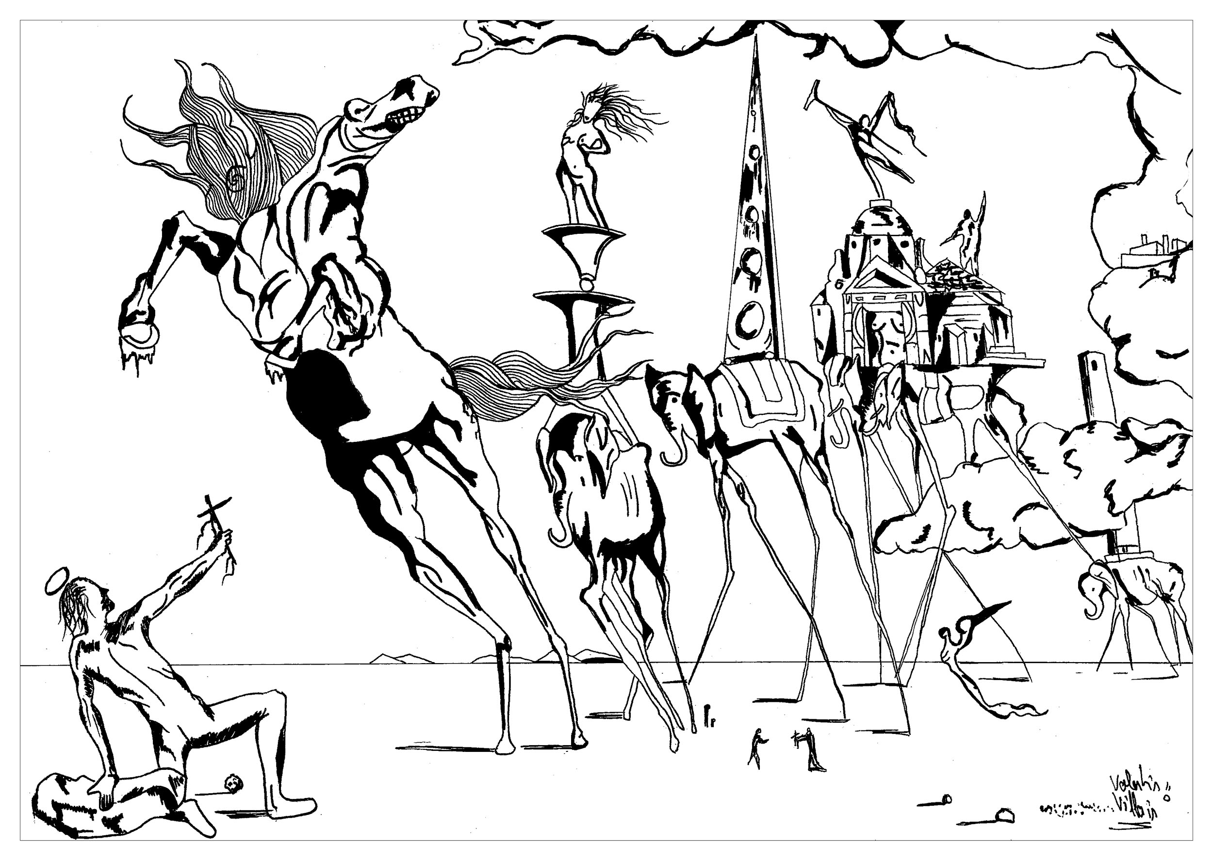 salvador dali coloring pages