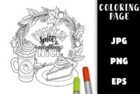 pumpkin spice latte coloring page