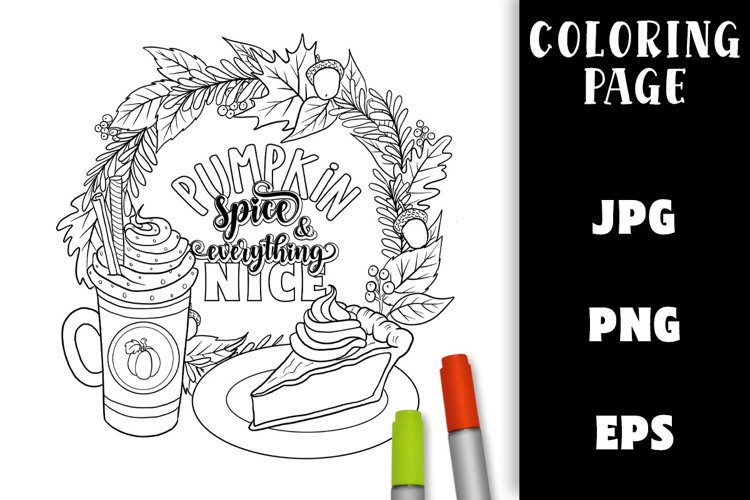 pumpkin spice latte coloring page