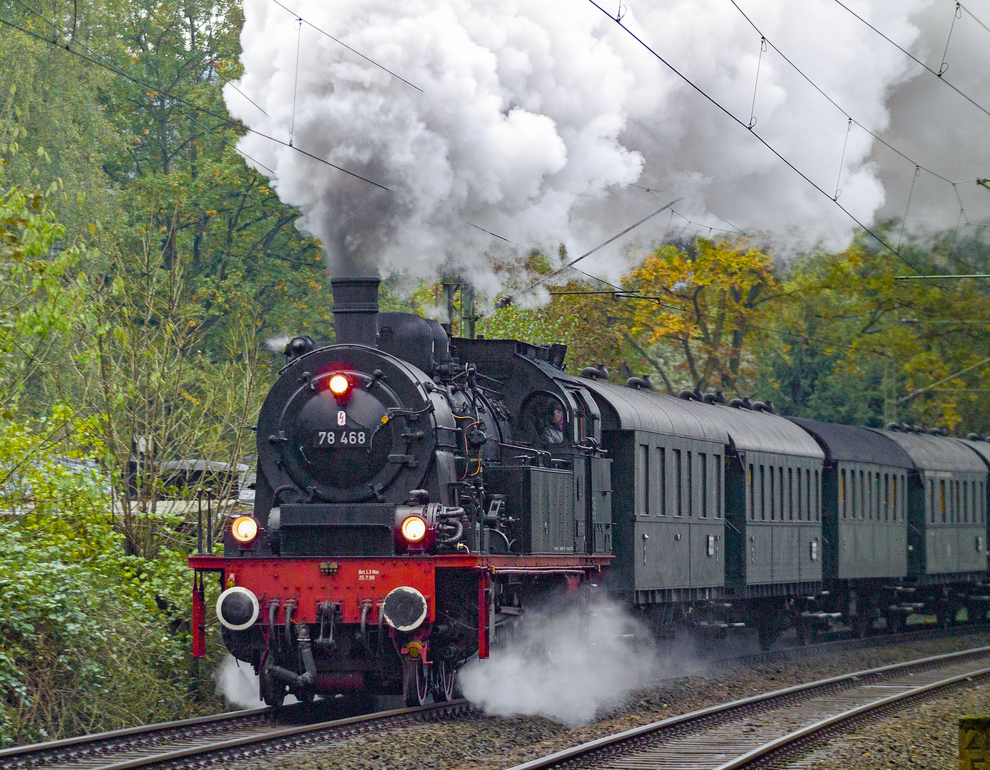 Dampflok BR 78 468 auf der Fahrt von Kettwig nach Essen-Werden am 25.10