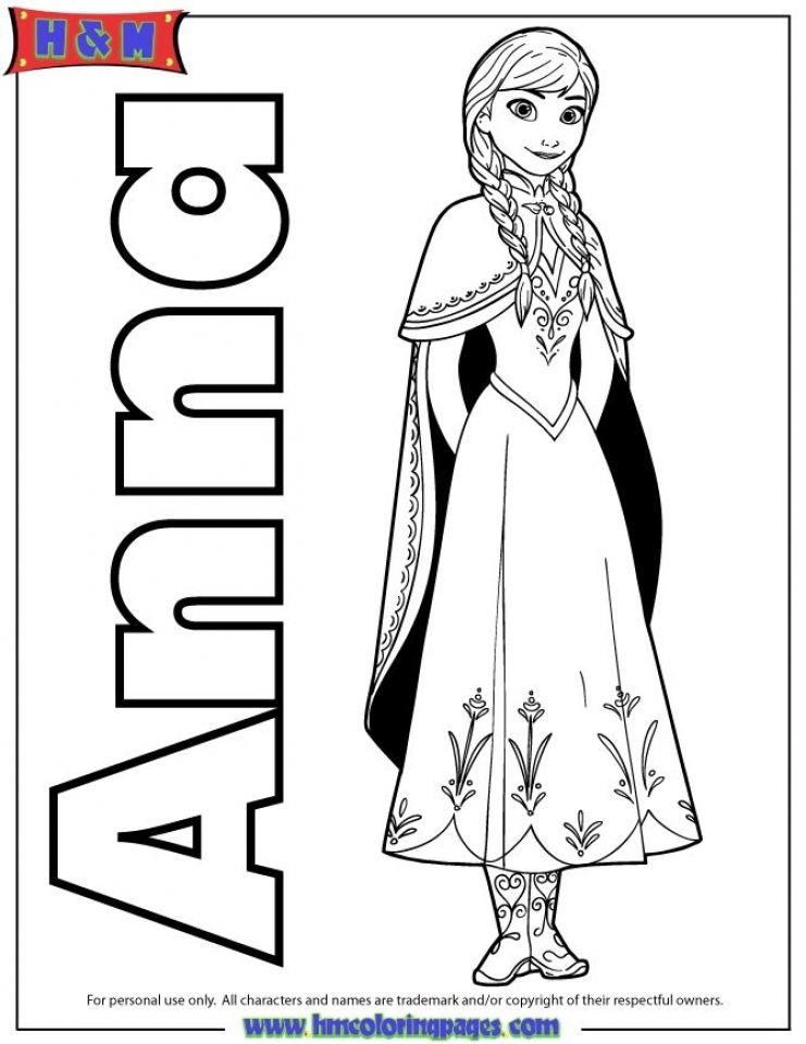 easy anna coloring pages