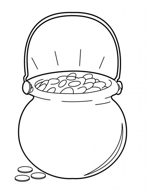 pot of gold coloring page printable