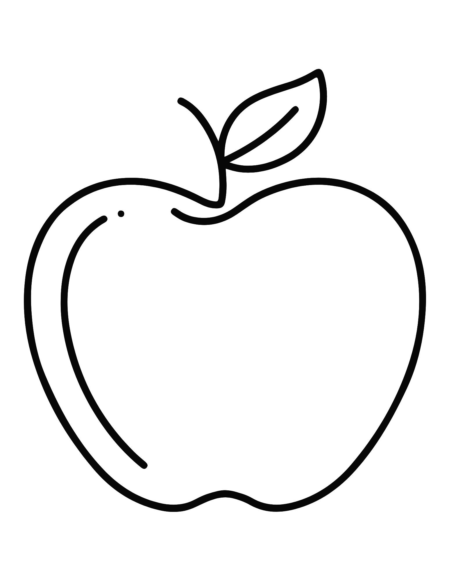 parts of an apple coloring page