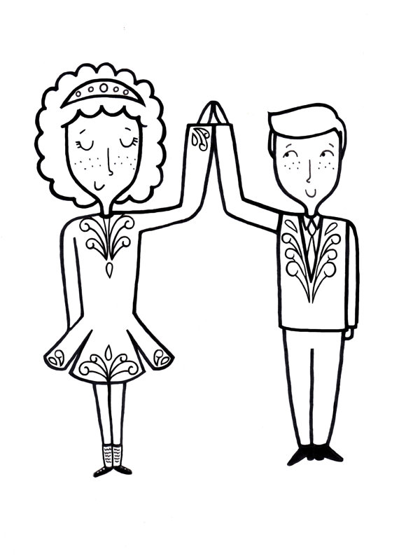 irish dancer coloring page