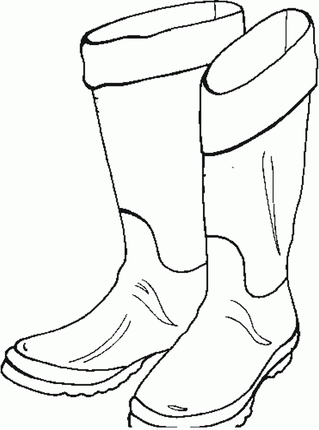 winter boots coloring page