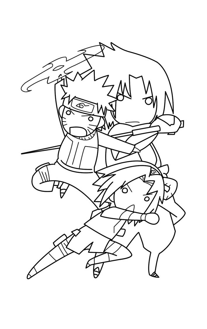 Lineart - team 7 - Naruto by Mizuwy on DeviantArt