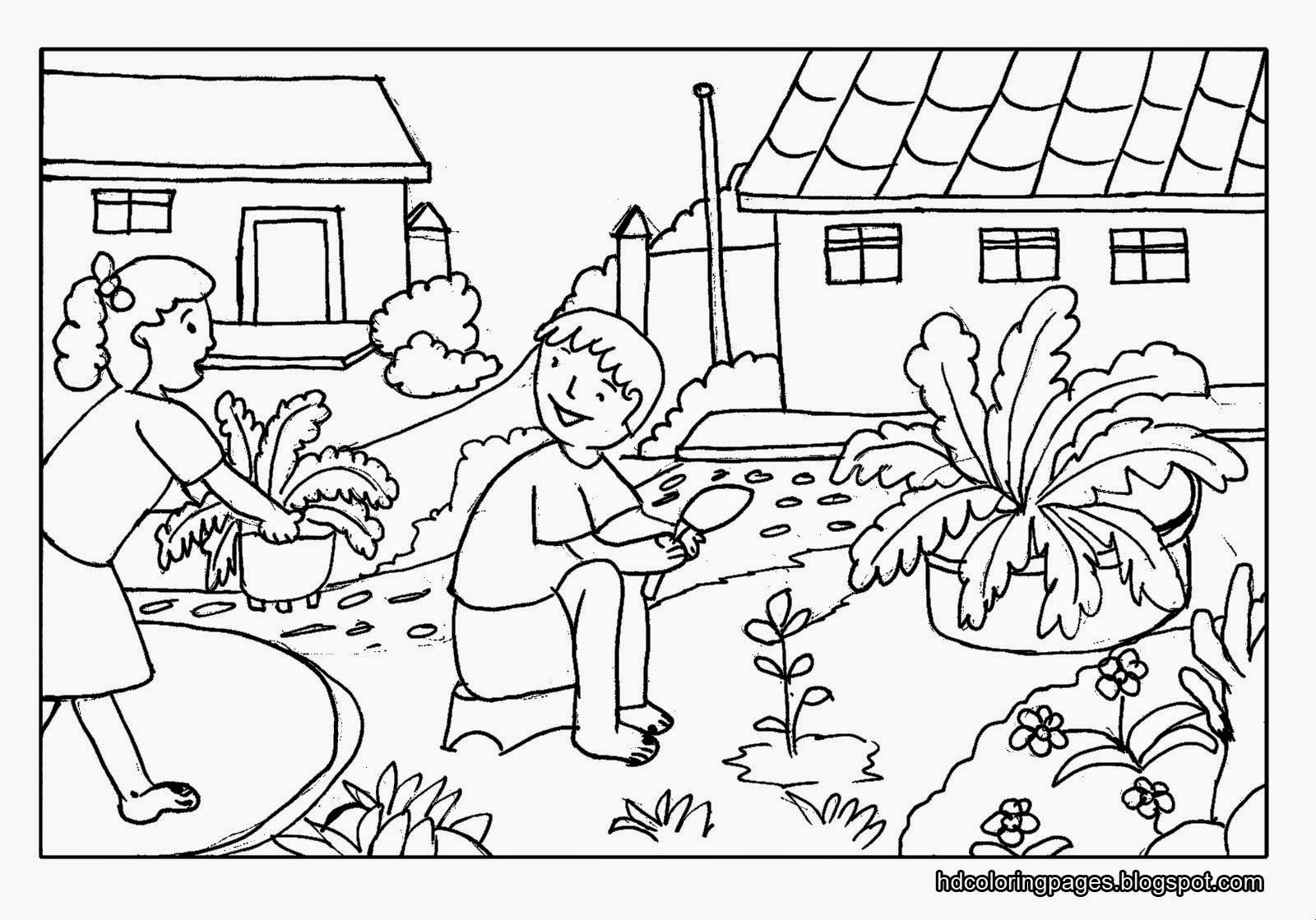 garden coloring pages for preschool