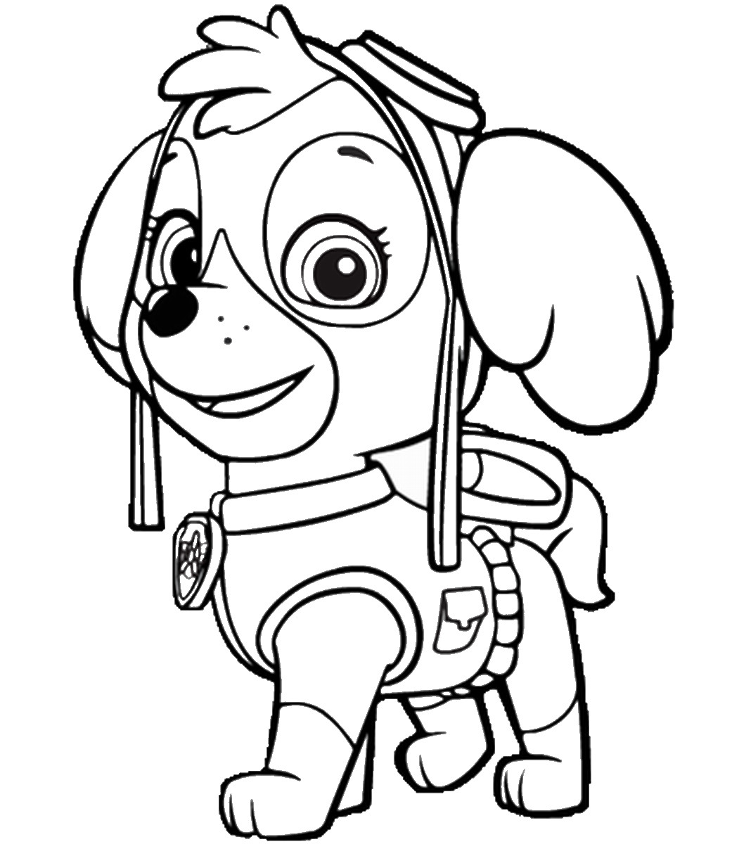 paw patrol tracker coloring pages