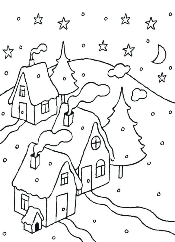 the snowy day coloring page