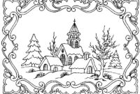 winter landscape coloring pages