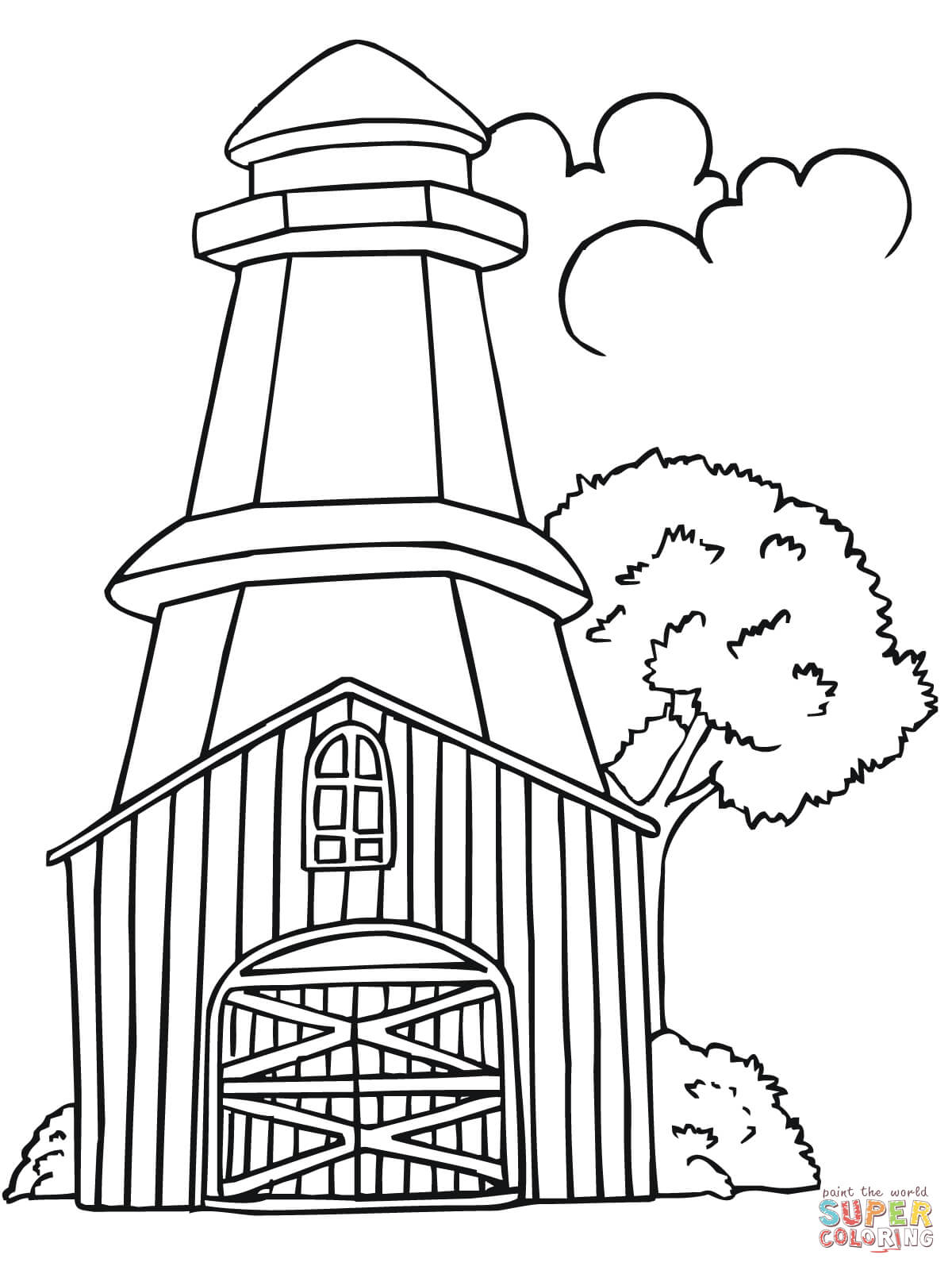 realistic lighthouse coloring pages