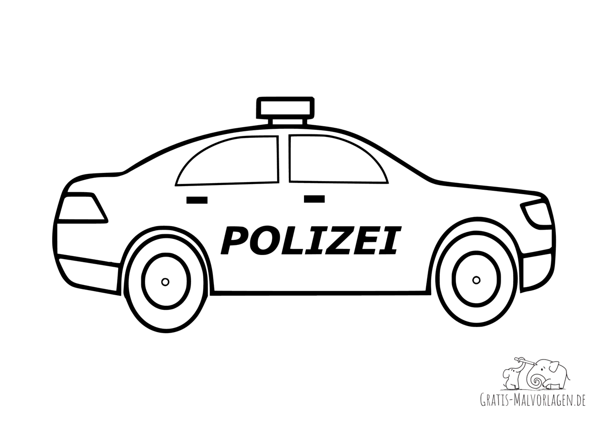 Ausmalbild Polizeiauto - Gratis Malvorlagen in 2023 | Auto zum ausmalen