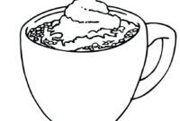 hot chocolate mug coloring page