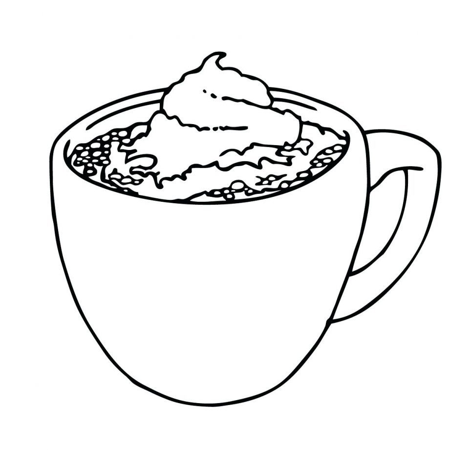 hot chocolate mug coloring page