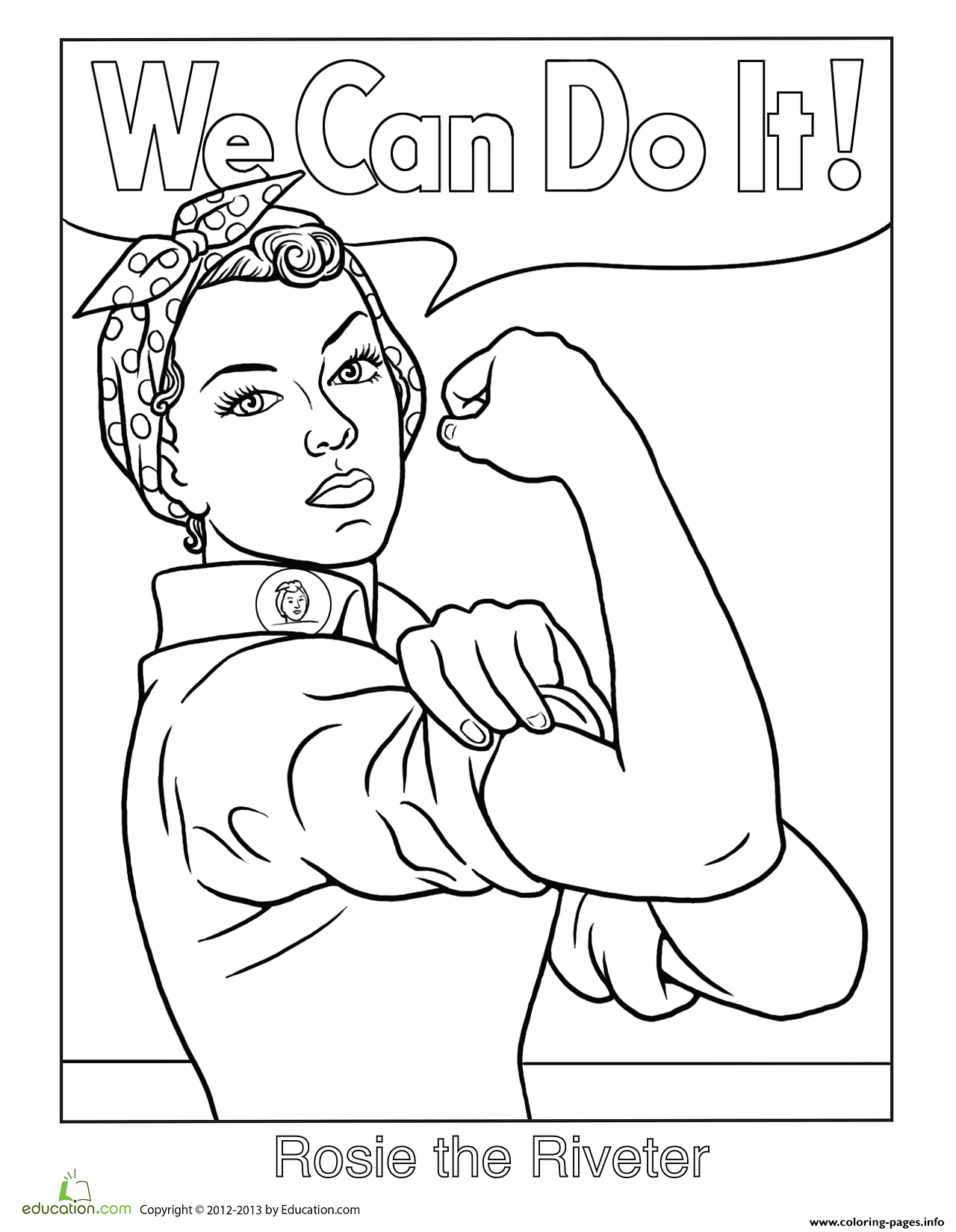 rosie the riveter coloring page