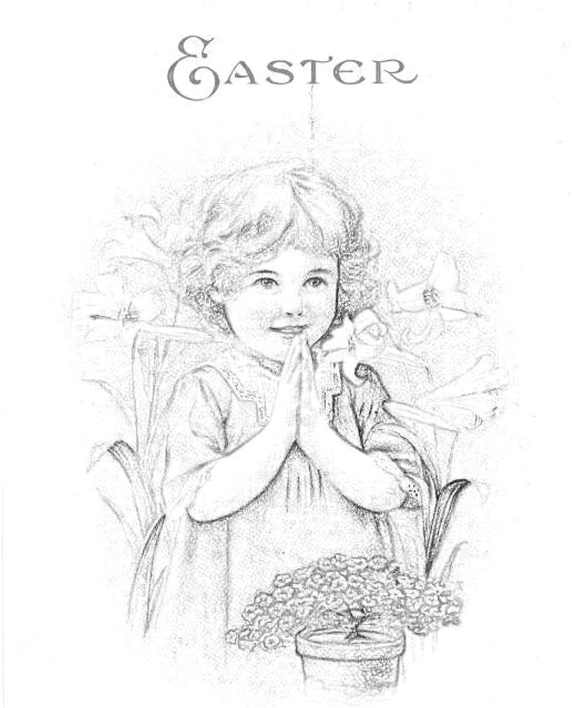 vintage easter coloring pages