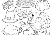 thanksgiving table coloring page