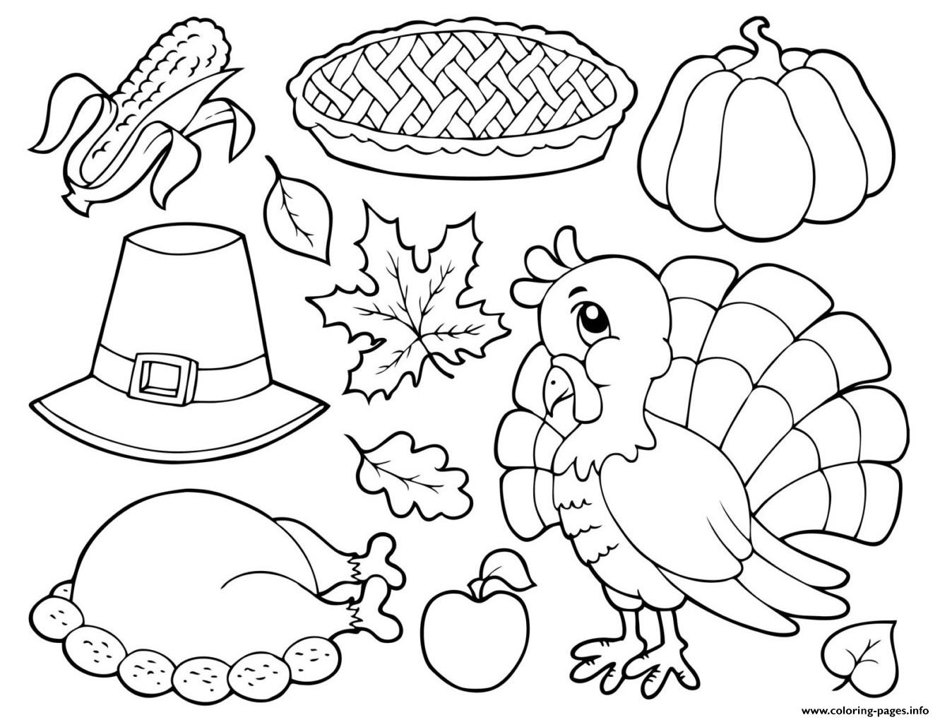 thanksgiving table coloring page