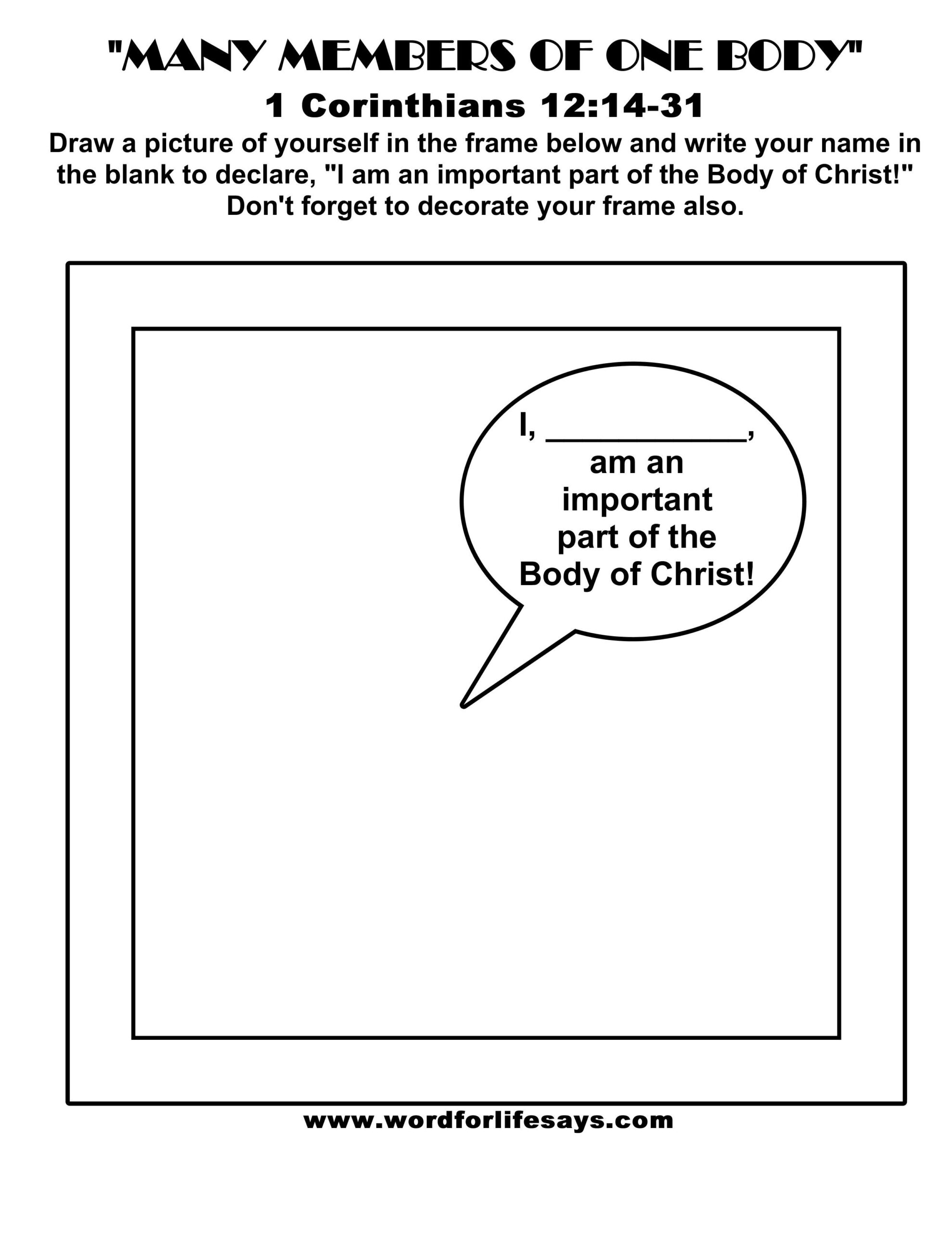 body of christ coloring page