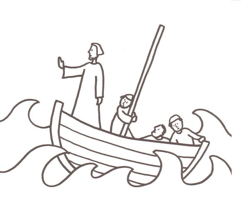 jesus calms the storm coloring pages